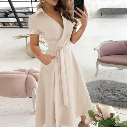Elizabeth - Elegant A-Line Midi Dress