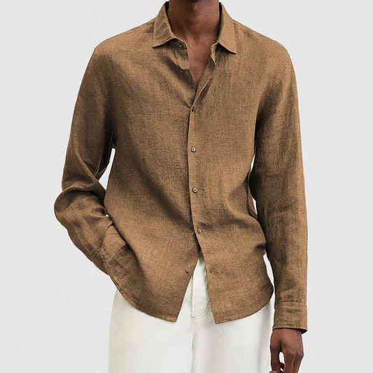 Axel | Men's Shirt - Relaxed Fit - Long Sleeve - Breathable Natural Fabric
