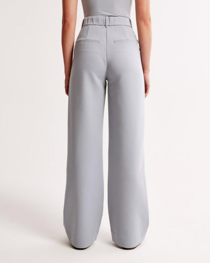 Zara | High Waist Pleated Leg Trousers with Tailored Fit