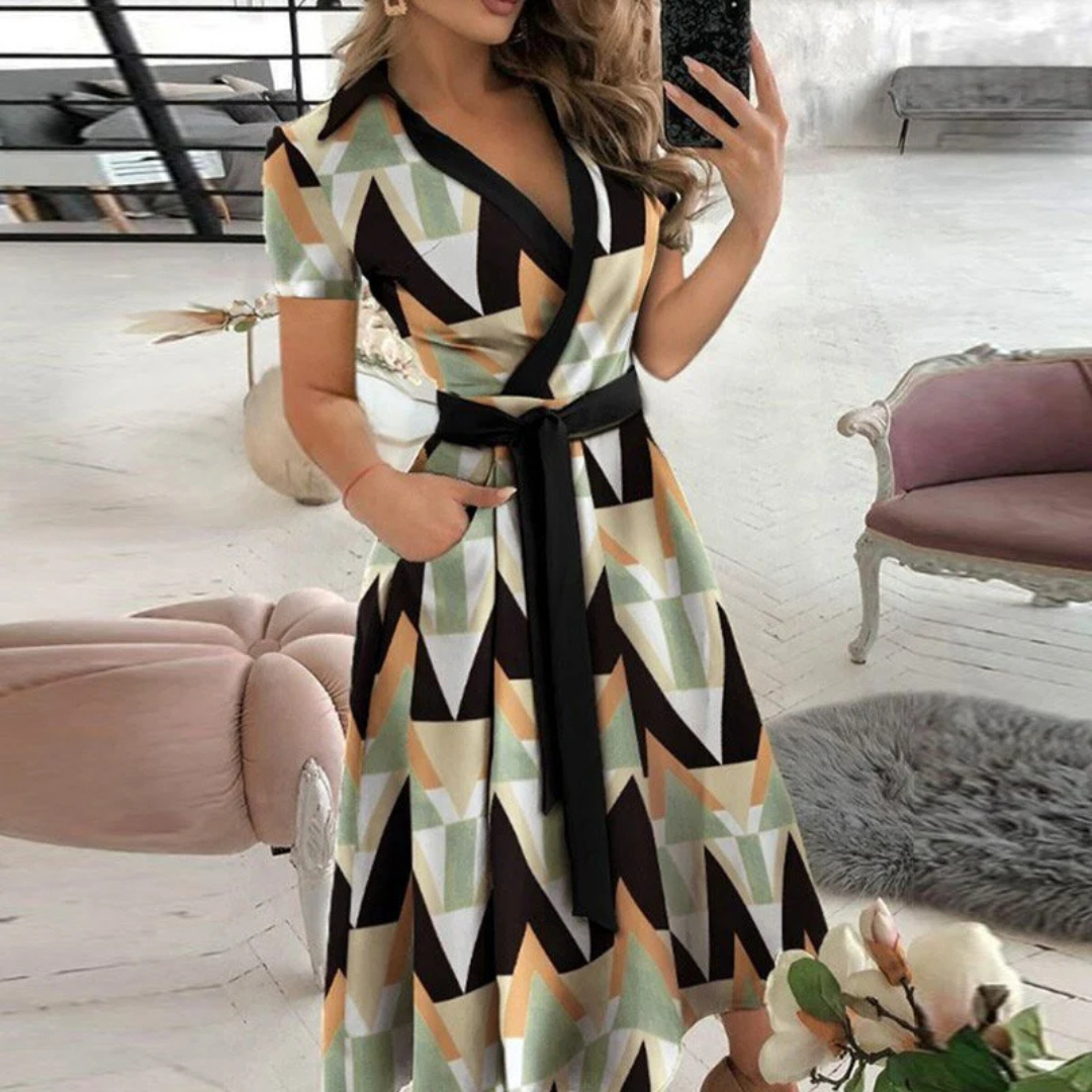 Elizabeth - Elegant A-Line Midi Dress