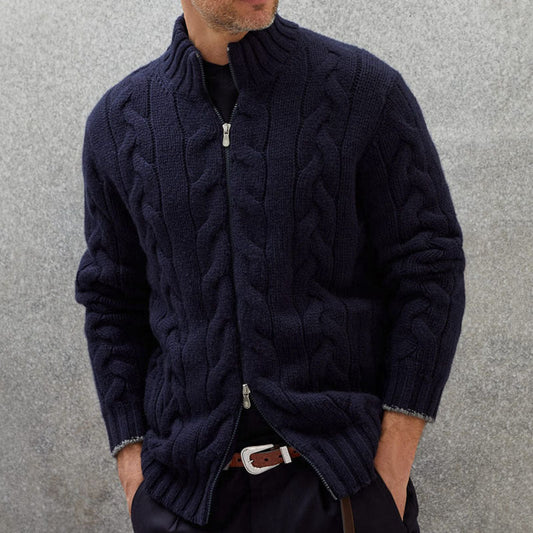 Marco | Men's Zip-Up Cable Knit Sweater