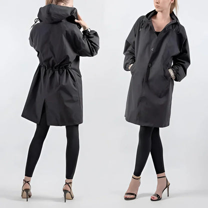 Seraphine - Stylish Oversized Women's Hooded Waterproof Raincoat