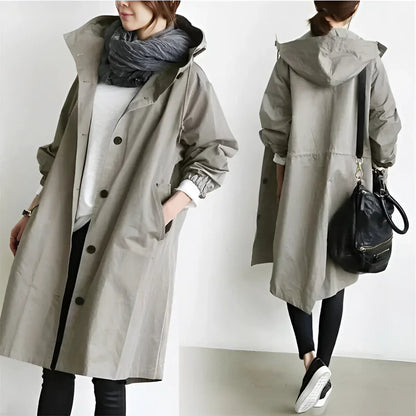 Seraphine - Stylish Oversized Women's Hooded Waterproof Raincoat