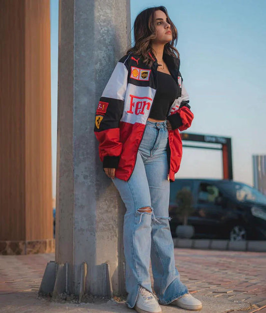 Mireille - Sporty Style Ferrari Racer Jacket