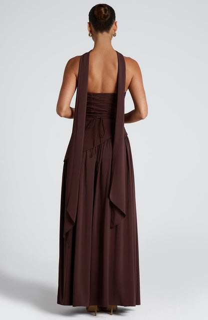 Deborah | Elegant Strapless Dress with High Slit for Women