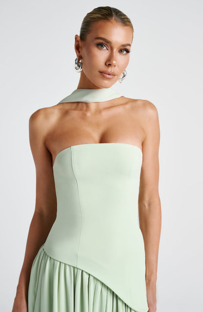 Deborah | Elegant Strapless Dress with High Slit for Women